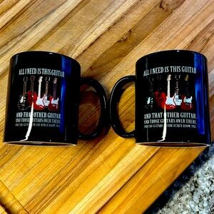 Cups/mugs. Mint condition. 2 cups. Guitar.